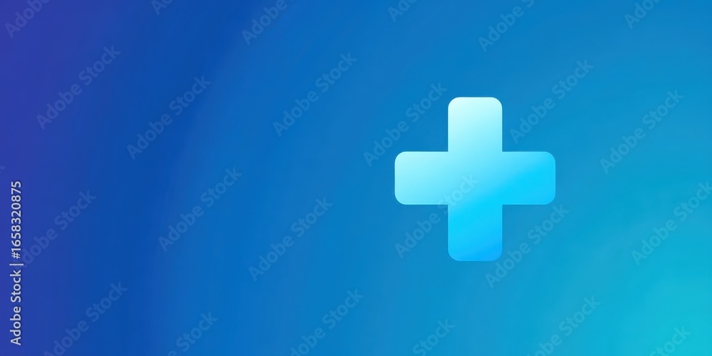 Obraz premium Soft Blue Background with Minimalist Plus Sign Overlay Design