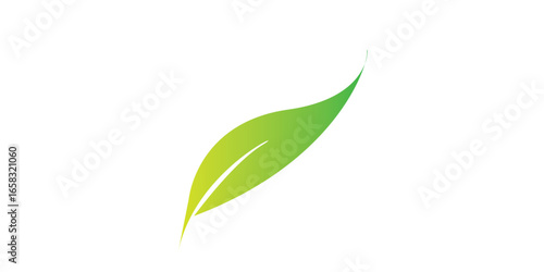 Gradient Green Leaf Design: Simple Elegant and Eco-Friendly Illustration.
