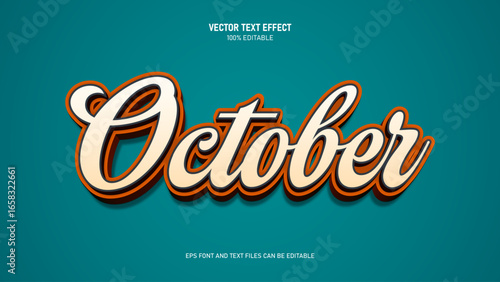 October 3d style editable text effect