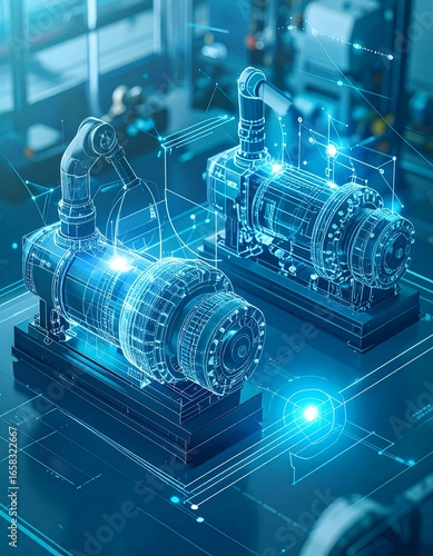 Wallpaper Mural Futuristic industrial design with digital technology and holograms Torontodigital.ca