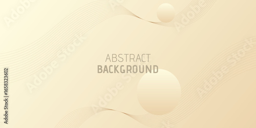 Minimalist abstract background design featuring soft cream gradient shades, elegant curved line elements, and decorative circular shapes perfect for modern posters