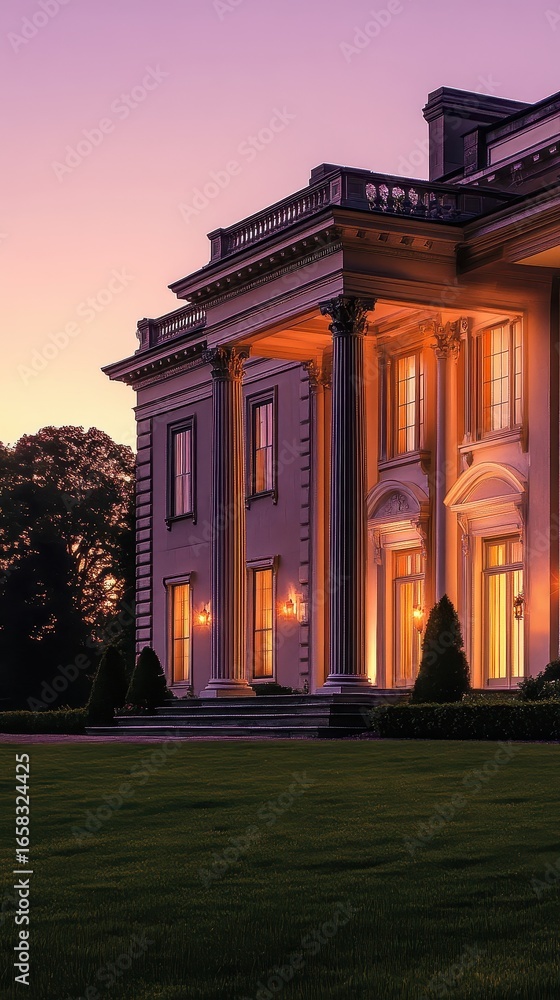 Obraz premium A large white mansion