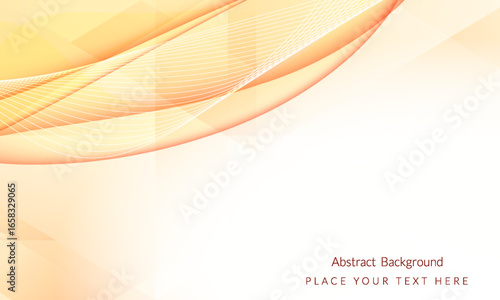 Minimalist abstract background design featuring soft cream gradient shades, elegant curved line elements, and decorative circular shapes perfect for modern posters