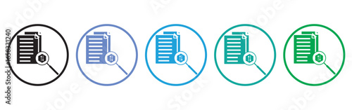 Job opportunity icon flat illustration set logo. Find people search job candidate recruitment employee. Outline icons for job search and recruitment: magnifying glass. 