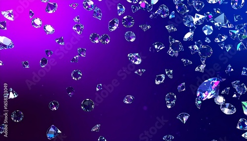 Diamonds cascade in a vibrant gradient