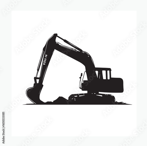 excavator in a construction site