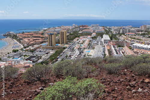 Bild auf Leinwand Blick auf Playa de Las Americas auf Teneriffa