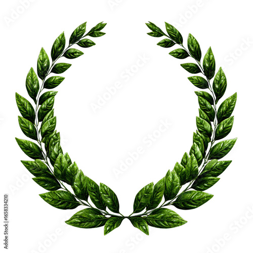 Laurel wreath symbol. Isolated white background. Png format