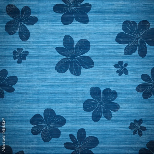 Blue Background with Flower Patterns for Vibrant Design Projects