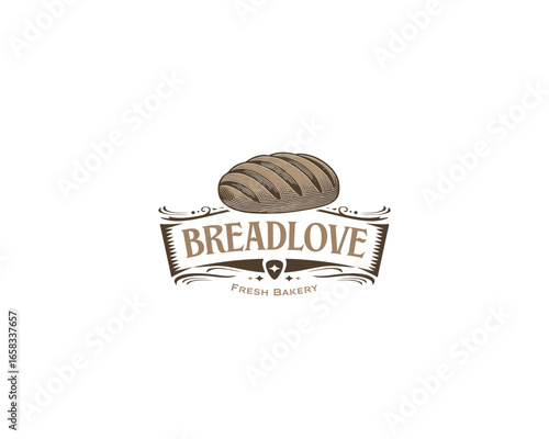 vintage bread bakery store logo design for beverages business company