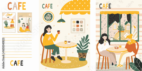 Stylish Women Relaxing in a Cozy Cafe