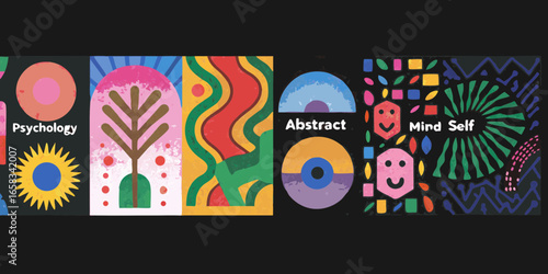 Abstract Colorful Psychology Mind Self Art