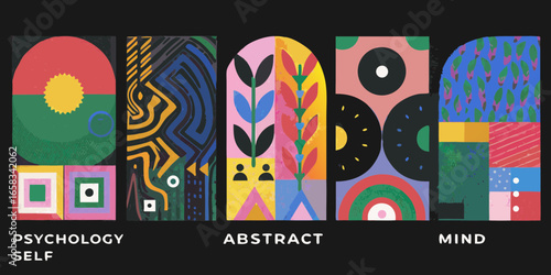 Colorful Abstract Illustrations Exploring Psychology Self Mind and the Abstract in Art