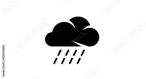Illustration of a dark cloud with rain falling straight down