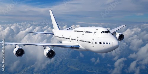 Large commercial jumbo jet - passenger airplane with large capacity for commercial airlines flights