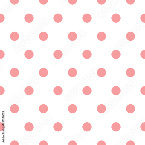 Light pink and white polka dot seamless pattern background