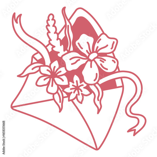 Valokuva Charming floral envelope illustration