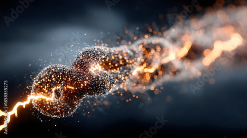 Wallpaper Mural Electric energy flows through dynamic particles in a stunning visual display of light and motion Torontodigital.ca