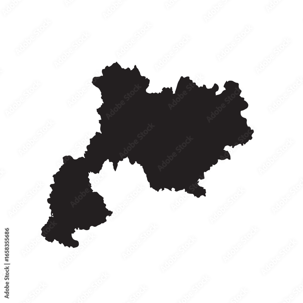Fototapeta premium Auvergne-Rhône-Alpes Region Map Vector