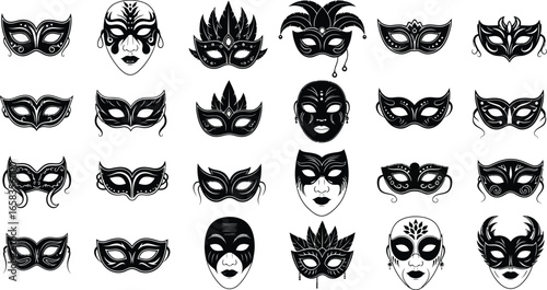 Elegant Venetian masks create mystery for festive occasions