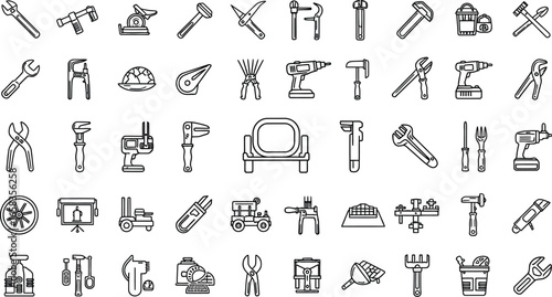 Essential hand tools seamless pattern for skilled trades