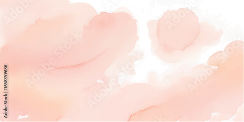 Peach Pink Watercolor Painted Texture – Soft Aquarelle Brush Strokes on White Paper for Creative Backgrounds, Elegant Branding, and Modern Invitations