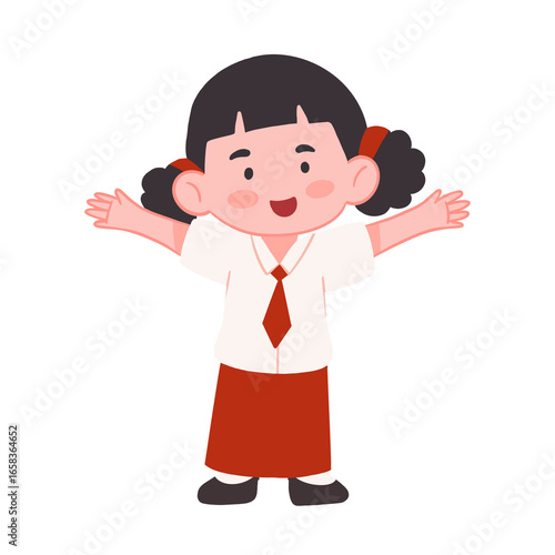 elementary school girl in Indonesia 