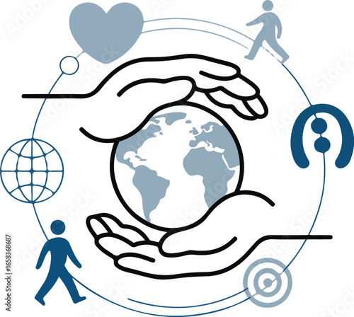Hands Holding Globe Symbolizing Global Unity and Environmental Stewardship