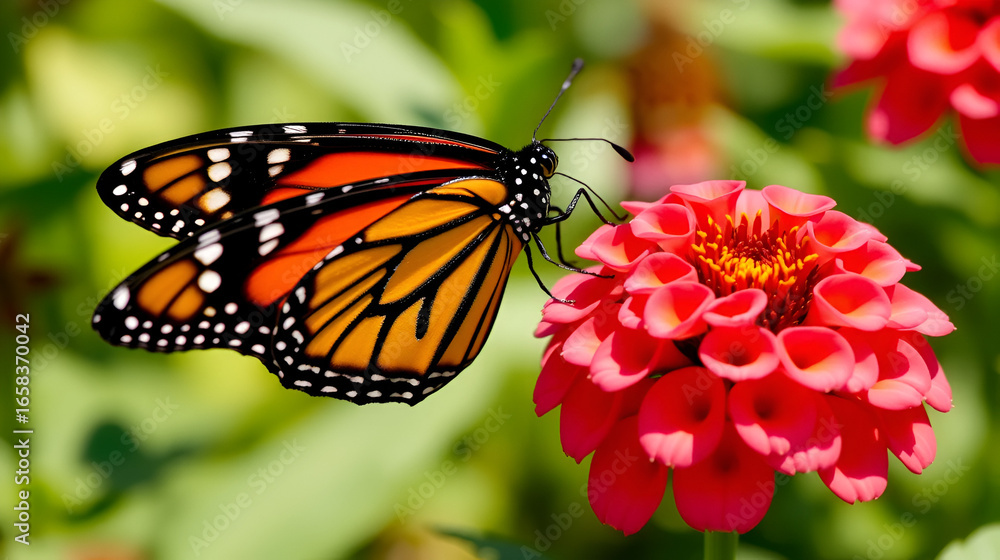 Fototapeta premium monarch butterfly on flower