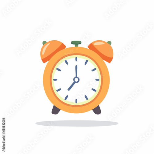 Orange Alarm Clock Illustration Showing Time Passing Reminder Notification Cartoon Style