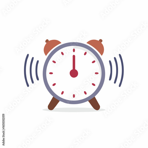 Classic Alarm Clock Rings to Signal Wake Up Time