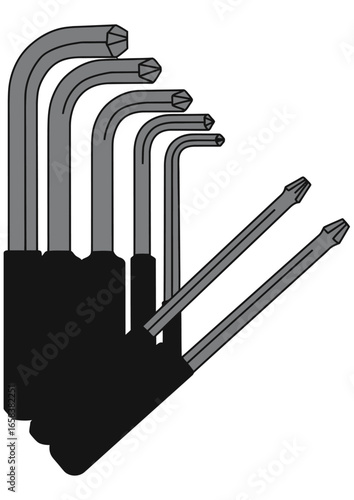 Allen Wrenches and Screwdriver Bits Illustration