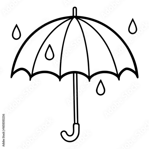 black umbrella isolated on white