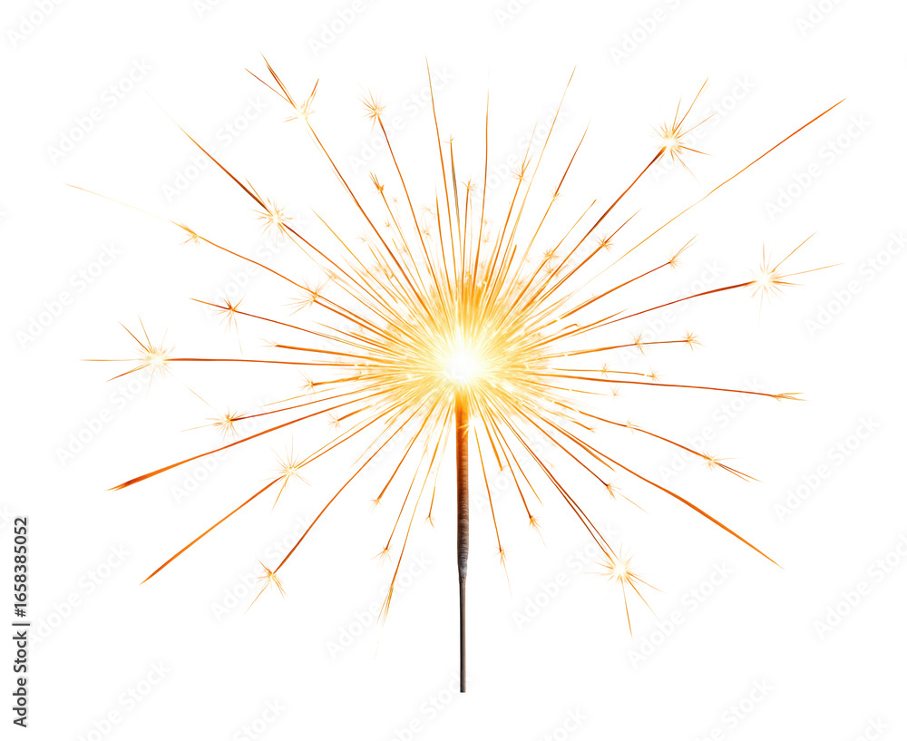 Fototapeta premium Sparkler sparks against a dark background.