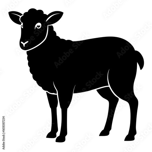 Sheep vector clean black silhouette design white background