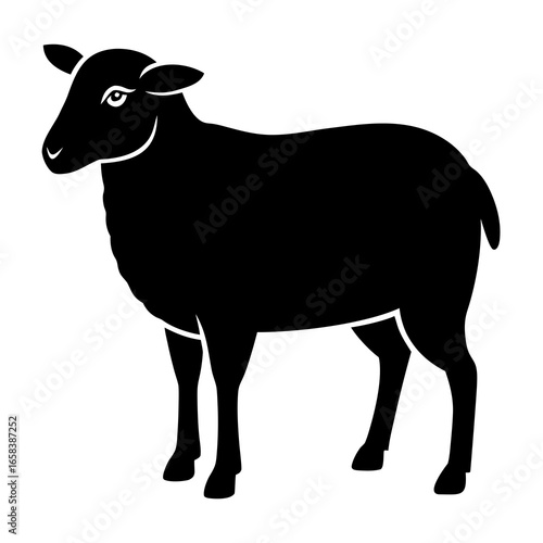 Sheep vector clean black silhouette design white background
