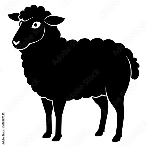 Sheep vector clean black silhouette design white background