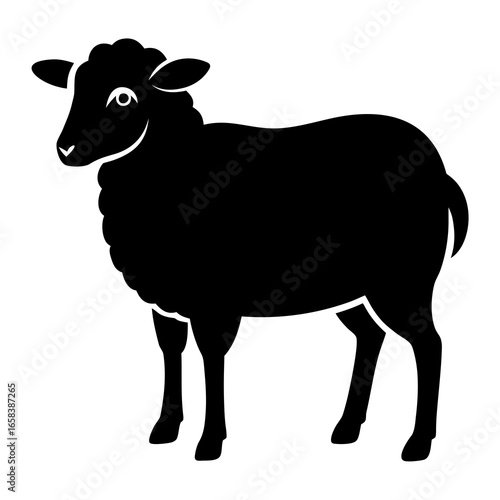 Sheep vector clean black silhouette design white background