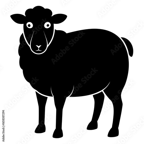 Sheep vector clean black silhouette design white background