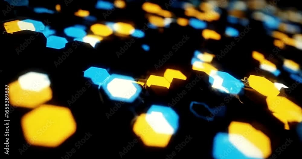 Abstract blue and yellow geometric shapes creating a modern digital background art