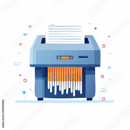 Modern Document Shredder Illustration