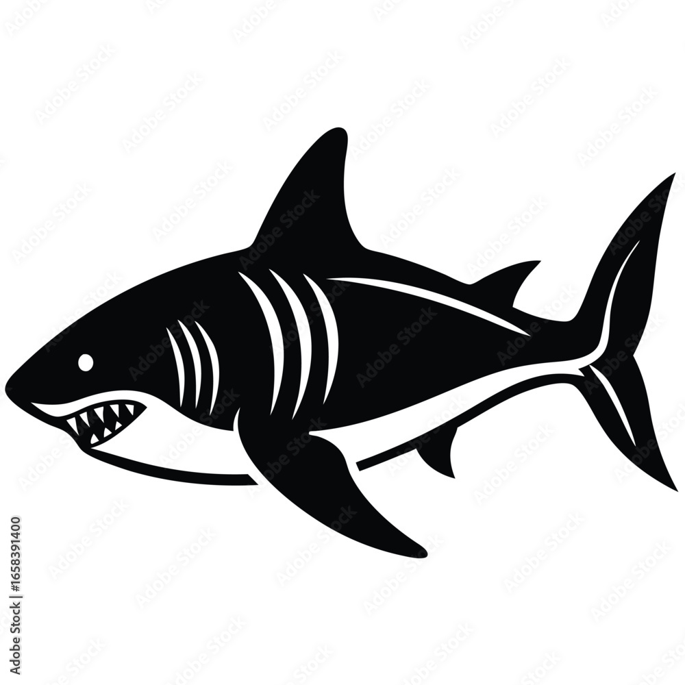 Fototapeta premium tiger shark vector fish