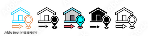 Relocation Multi style icon in line color, mixed, lineal color, glyph, line.