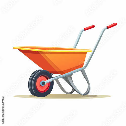 Orange And Red Wheelbarrow Illustration