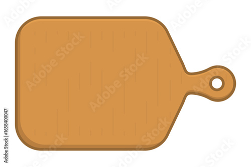 Wooden Cutting Board Icon. Kitchen and Cooking Symbols Isolated on Transparent Background for App, Web, and Graphic Design. Vector Illustration