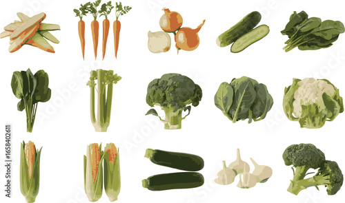 Assortment of Fresh Vegetables for Healthy Eating and Culinary Creations Still Life