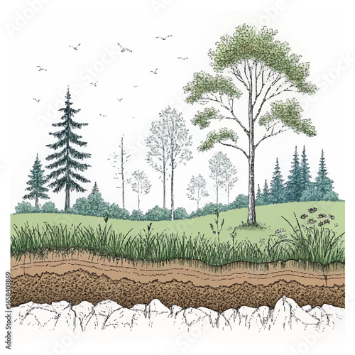 grass vector line for architectural drawing, lawn section