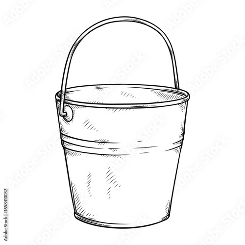 bucket vector line art drawing illustration