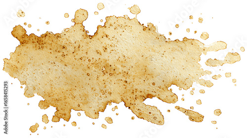 Grease stain with semi-transparent oil texture, isolated on a white background