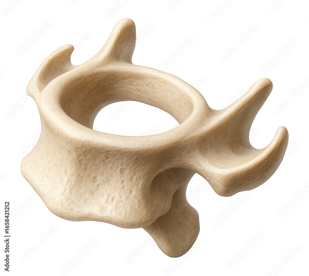 Fototapeta premium Cervical vertebra showing uncinate processes on lateral body edges.